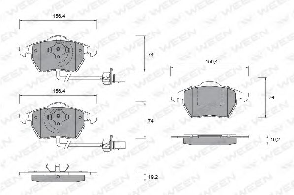 WEEN 151-1138 Тормозные колодки для VOLKSWAGEN (Фольксваген) WEEN 151-1138 Тормозные колодки для VOLKSWAGEN (Фольксваген)