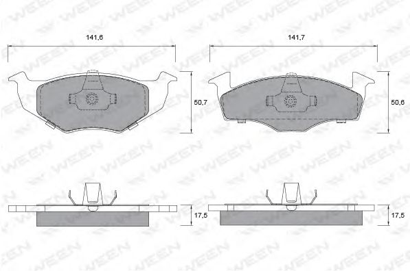 WEEN 151-1143 Тормозные колодки для VOLKSWAGEN (Фольксваген) WEEN 151-1143 Тормозные колодки для VOLKSWAGEN (Фольксваген)