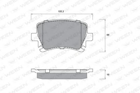 WEEN 151-1147 Тормозные колодки для VOLKSWAGEN BORA / JETTA V (1K5), GOLF V Variant (1K5), JETTA V (1K5), VENTO V (1K5) 1.4 TSI WEEN 151-1147 Тормозные колодки для VOLKSWAGEN BORA / JETTA V (1K5), GOLF V Variant (1K5), JETTA V (1K5), VENTO V (1K5) 1.4 TSI