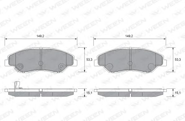 WEEN 151-1159 Тормозные колодки для KIA SPORTAGE (Киа Спортейдж) WEEN 151-1159 Тормозные колодки для KIA SPORTAGE (Киа Спортейдж)