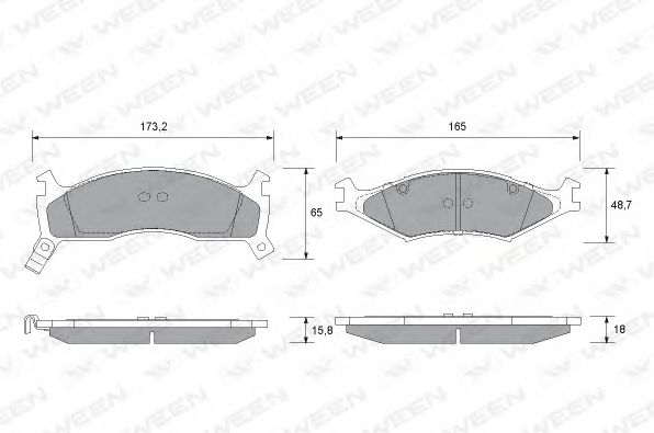 WEEN 151-1160 Тормозные колодки для KIA SPORTAGE (Киа Спортейдж) WEEN 151-1160 Тормозные колодки для KIA SPORTAGE (Киа Спортейдж)