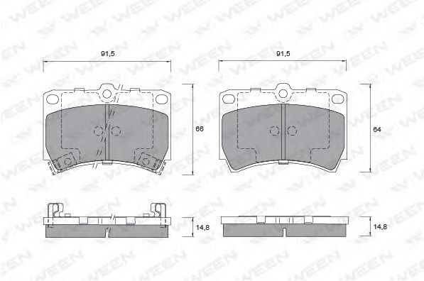 WEEN 151-1192 Тормозные колодки для MAZDA FAMILIA V (Мазда Фамилиа v) WEEN 151-1192 Тормозные колодки для MAZDA FAMILIA V (Мазда Фамилиа v)