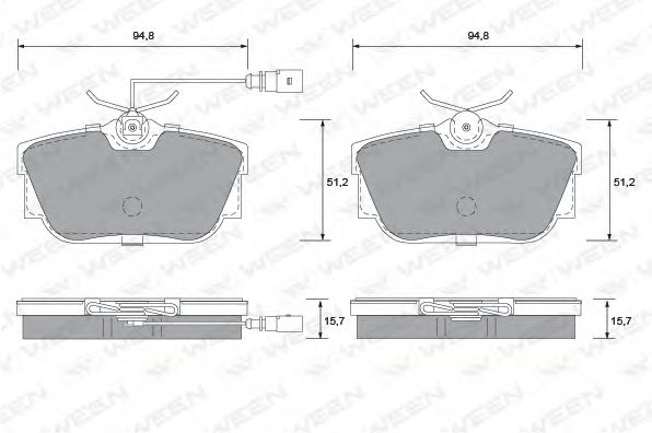 WEEN 151-1209 Тормозные колодки для VOLKSWAGEN (Фольксваген) WEEN 151-1209 Тормозные колодки для VOLKSWAGEN (Фольксваген)