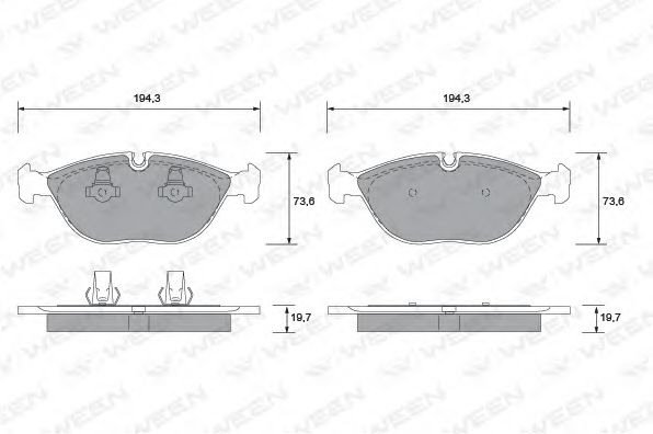WEEN 151-1235 Тормозные колодки для VOLKSWAGEN (Фольксваген) WEEN 151-1235 Тормозные колодки для VOLKSWAGEN (Фольксваген)
