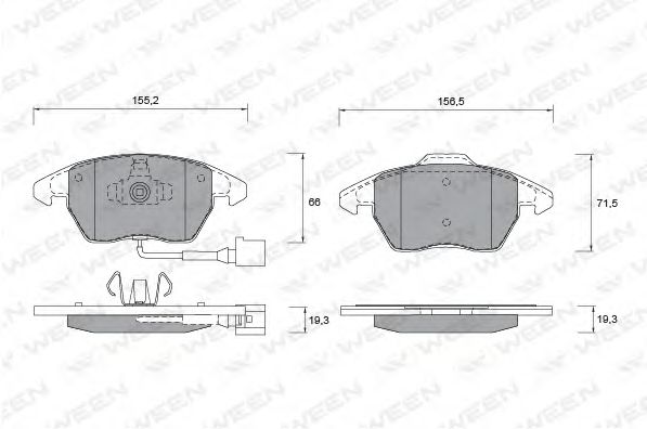 WEEN 151-1252 Тормозные колодки для VOLKSWAGEN BORA / JETTA V (1K5), GOLF V Variant (1K5), JETTA V (1K5), VENTO V (1K5) 1.4 TSI WEEN 151-1252 Тормозные колодки для VOLKSWAGEN BORA / JETTA V (1K5), GOLF V Variant (1K5), JETTA V (1K5), VENTO V (1K5) 1.4 TSI