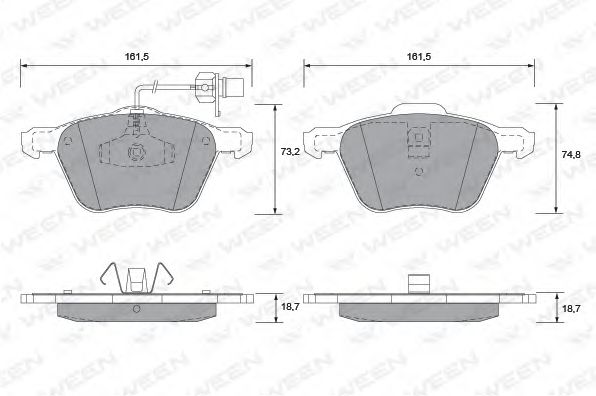 WEEN 151-1288 Тормозные колодки для VOLKSWAGEN (Фольксваген) WEEN 151-1288 Тормозные колодки для VOLKSWAGEN (Фольксваген)