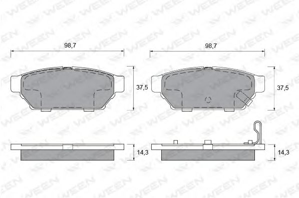 WEEN 151-2107 Тормозные колодки для MITSUBISHI MIRAGE (Митсубиши/митсубиси Мирагэ) WEEN 151-2107 Тормозные колодки для MITSUBISHI MIRAGE (Митсубиши/митсубиси Мирагэ)