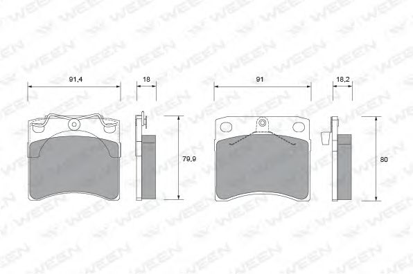WEEN 151-1438 Тормозные колодки для VOLKSWAGEN (Фольксваген) WEEN 151-1438 Тормозные колодки для VOLKSWAGEN (Фольксваген)