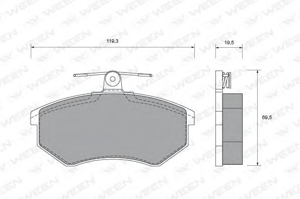 WEEN 151-1455 Тормозные колодки для AUDI 80 (Ауди 80) WEEN 151-1455 Тормозные колодки для AUDI 80 (Ауди 80)