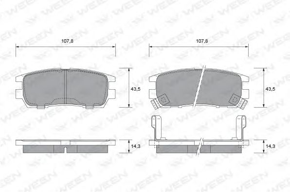 WEEN 151-1656 Тормозные колодки для MITSUBISHI PAJERO/SHOGUN (Митсубиши/митсубиси Пажэро/шогун) WEEN 151-1656 Тормозные колодки для MITSUBISHI PAJERO/SHOGUN (Митсубиши/митсубиси Пажэро/шогун)