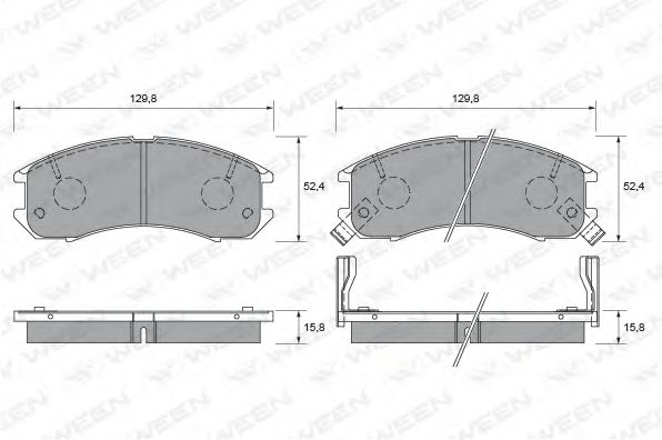 WEEN 151-1530 Тормозные колодки для MAZDA 626 III (Мазда 626 3) WEEN 151-1530 Тормозные колодки для MAZDA 626 III (Мазда 626 3)