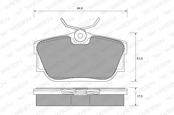 WEEN 151-1789 Тормозные колодки для VOLKSWAGEN (Фольксваген) WEEN 151-1789 Тормозные колодки для VOLKSWAGEN (Фольксваген)