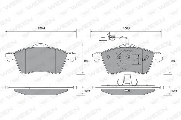 WEEN 151-1835 Тормозные колодки для VOLKSWAGEN (Фольксваген) WEEN 151-1835 Тормозные колодки для VOLKSWAGEN (Фольксваген)