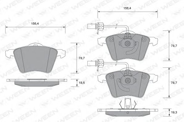 WEEN 151-1880 Тормозные колодки для VOLKSWAGEN (Фольксваген) WEEN 151-1880 Тормозные колодки для VOLKSWAGEN (Фольксваген)