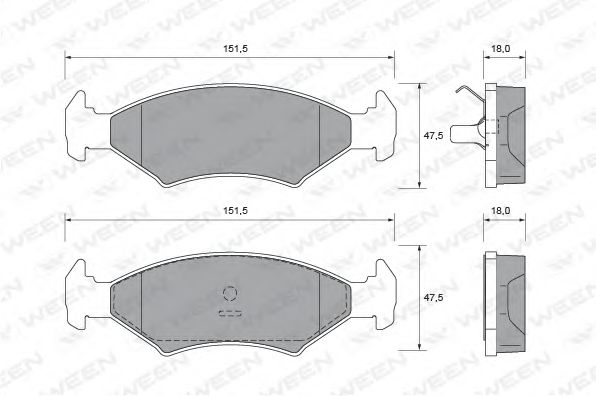 WEEN 151-2065 Тормозные колодки для FORD FIESTA (Форд Фиэста) WEEN 151-2065 Тормозные колодки для FORD FIESTA (Форд Фиэста)