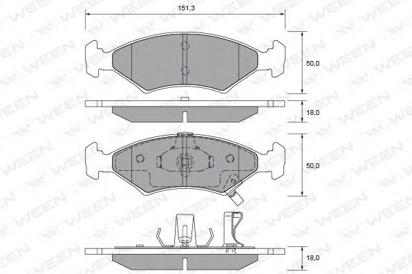 WEEN 151-2212 Тормозные колодки для KIA SPORTAGE (Киа Спортейдж) WEEN 151-2212 Тормозные колодки для KIA SPORTAGE (Киа Спортейдж)