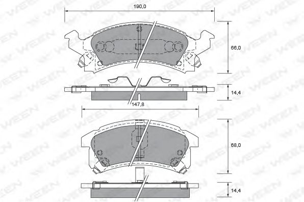 WEEN 151-2401 Тормозные колодки для CHEVROLET BERETTA (Шевроле Бэрэтта) WEEN 151-2401 Тормозные колодки для CHEVROLET BERETTA (Шевроле Бэрэтта)