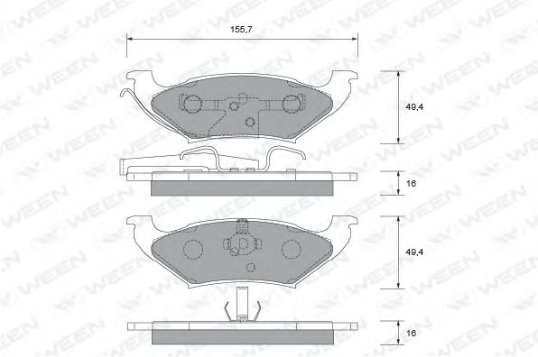 WEEN 151-2444 Тормозные колодки для DODGE CARAVAN (Додж Караван) WEEN 151-2444 Тормозные колодки для DODGE CARAVAN (Додж Караван)