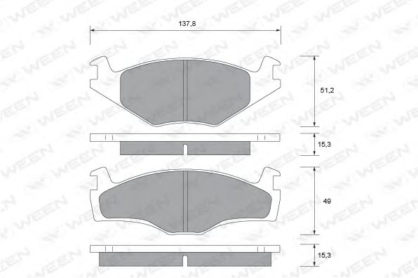 WEEN 151-2450 Тормозные колодки для VOLKSWAGEN SCIROCCO (Фольксваген Сcироccо) WEEN 151-2450 Тормозные колодки для VOLKSWAGEN SCIROCCO (Фольксваген Сcироccо)
