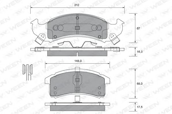 WEEN 151-2454 Тормозные колодки для BUICK (Бьюик) WEEN 151-2454 Тормозные колодки для BUICK (Бьюик)