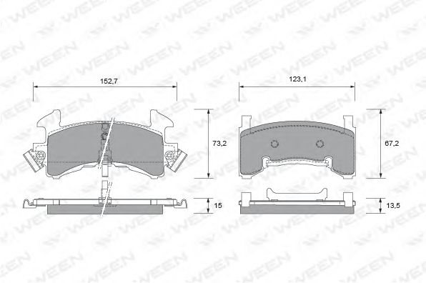 WEEN 151-1757 Тормозные колодки для CHEVROLET CAMARO (Шевроле Cамаро) WEEN 151-1757 Тормозные колодки для CHEVROLET CAMARO (Шевроле Cамаро)