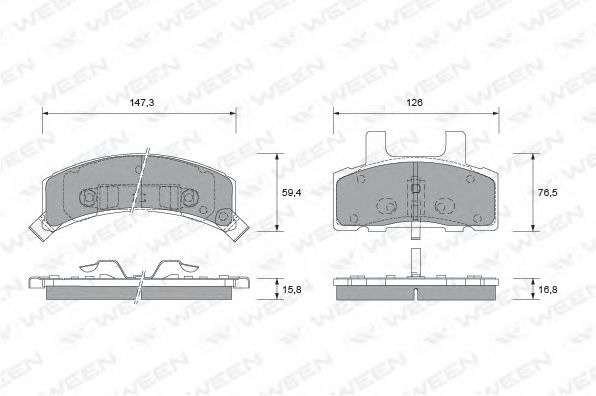 WEEN 151-1758 Тормозные колодки для CHEVROLET TAHOE (Шевроле Тахоэ) WEEN 151-1758 Тормозные колодки для CHEVROLET TAHOE (Шевроле Тахоэ)