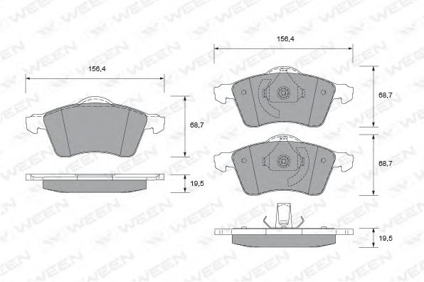 WEEN 151-1765 Тормозные колодки для VOLKSWAGEN (Фольксваген) WEEN 151-1765 Тормозные колодки для VOLKSWAGEN (Фольксваген)