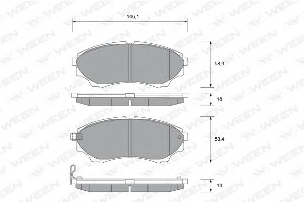 WEEN 151-2084 Тормозные колодки для MAZDA PROCEED/DRIFTER (Мазда Просид/дрифтэр) WEEN 151-2084 Тормозные колодки для MAZDA PROCEED/DRIFTER (Мазда Просид/дрифтэр)