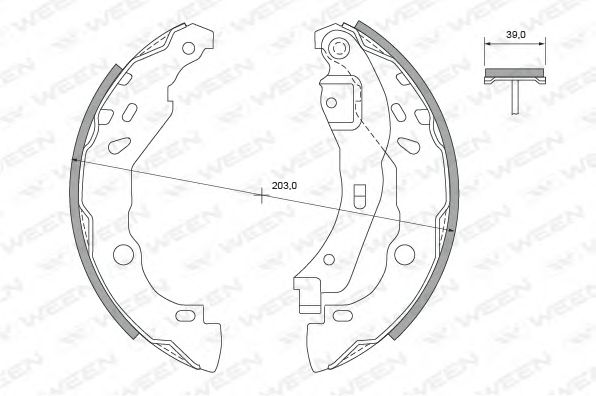 WEEN 152-2039 Тормозные колодоки для CITROëN (Cитроëн) WEEN 152-2039 Тормозные колодоки для CITROëN (Cитроëн)