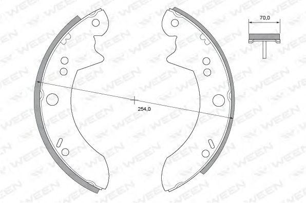 WEEN 152-2214 Тормозные колодоки для FORD (Форд) WEEN 152-2214 Тормозные колодоки для FORD (Форд)