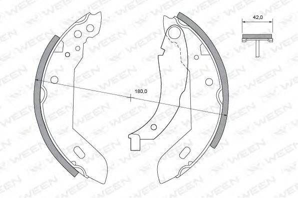WEEN 152-2269 Тормозные колодоки для PEUGEOT 205 I (Пежо 205 и) WEEN 152-2269 Тормозные колодоки для PEUGEOT 205 I (Пежо 205 и)