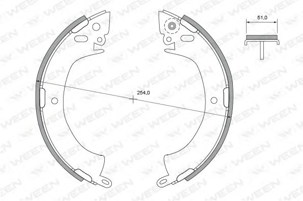 WEEN 152-2280 Тормозные колодоки для MITSUBISHI COLT/RODEO (Митсубиши/митсубиси Cолт/родэо) WEEN 152-2280 Тормозные колодоки для MITSUBISHI COLT/RODEO (Митсубиши/митсубиси Cолт/родэо)