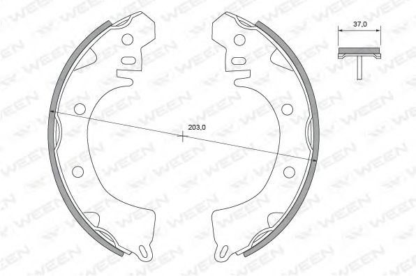 WEEN 152-2304 Тормозные колодоки для MITSUBISHI ETERNA III (Митсубиши/митсубиси Этэрна 3) WEEN 152-2304 Тормозные колодоки для MITSUBISHI ETERNA III (Митсубиши/митсубиси Этэрна 3)