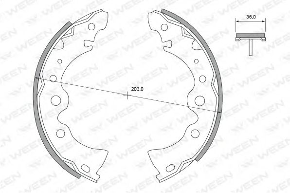 WEEN 152-2313 Тормозные колодоки для NISSAN (Ниссан) WEEN 152-2313 Тормозные колодоки для NISSAN (Ниссан)
