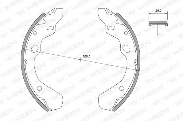 WEEN 152-2332 Тормозные колодоки для MAZDA (Мазда) WEEN 152-2332 Тормозные колодоки для MAZDA (Мазда)