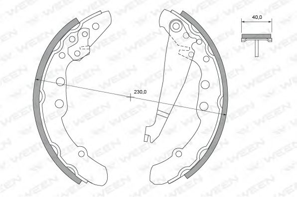 WEEN 152-2371 Тормозные колодоки для AUDI 90 (Ауди 90) WEEN 152-2371 Тормозные колодоки для AUDI 90 (Ауди 90)