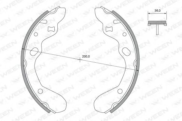 WEEN 152-2390 Тормозные колодоки для MAZDA (Мазда) WEEN 152-2390 Тормозные колодоки для MAZDA (Мазда)