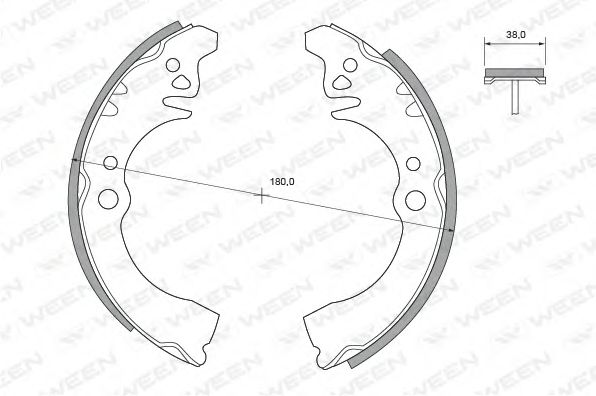 WEEN 152-2422 Тормозные колодоки для DAIHATSU SIRION (Дайхатсу Сирион) WEEN 152-2422 Тормозные колодоки для DAIHATSU SIRION (Дайхатсу Сирион)