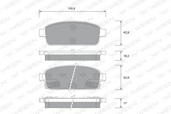 WEEN 151-2731 Тормозные колодки для OPEL (Опель) WEEN 151-2731 Тормозные колодки для OPEL (Опель)