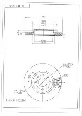 FI.BA FBD106 Тормозной диск для FIAT (Фиат) FI.BA FBD106 Тормозной диск для FIAT (Фиат)