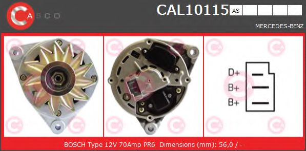 CASCO CAL10115AS Генератор для MERCEDES-BENZ SL (Мэрcэдэс-бэнз Сл) CASCO CAL10115AS Генератор для MERCEDES-BENZ SL (Мэрcэдэс-бэнз Сл)