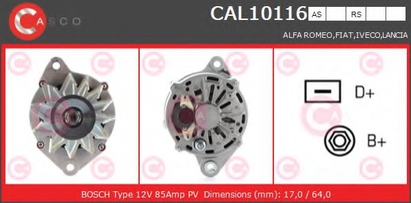 CASCO CAL10116AS Генератор для LANCIA (Лансиа/лянча) CASCO CAL10116AS Генератор для LANCIA (Лансиа/лянча)