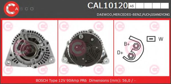CASCO CAL10120AS Генератор для MERCEDES-BENZ CLK (Мэрcэдэс-бэнз Слк) CASCO CAL10120AS Генератор для MERCEDES-BENZ CLK (Мэрcэдэс-бэнз Слк)