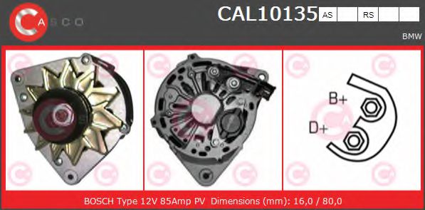 CASCO CAL10135RS Генератор для BMW 3 (Бмв 3) CASCO CAL10135RS Генератор для BMW 3 (Бмв 3)