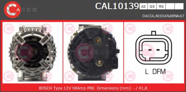 CASCO CAL10139AS Генератор для DACIA LOGAN (Дача Логан) CASCO CAL10139AS Генератор для DACIA LOGAN (Дача Логан)