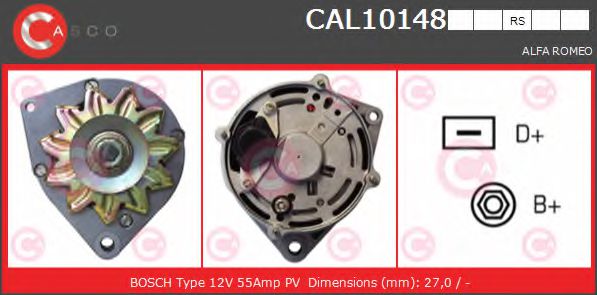 CASCO CAL10148RS Генератор для ALFA-ROMEO (Алфа-ромэо) CASCO CAL10148RS Генератор для ALFA-ROMEO (Алфа-ромэо)