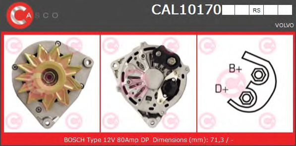 CASCO CAL10170RS Генератор для VOLVO (Вольво) CASCO CAL10170RS Генератор для VOLVO (Вольво)