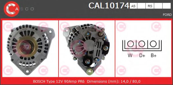 CASCO CAL10174RS Генератор для FORD ESCORT VII (Форд Эскорт 7) CASCO CAL10174RS Генератор для FORD ESCORT VII (Форд Эскорт 7)
