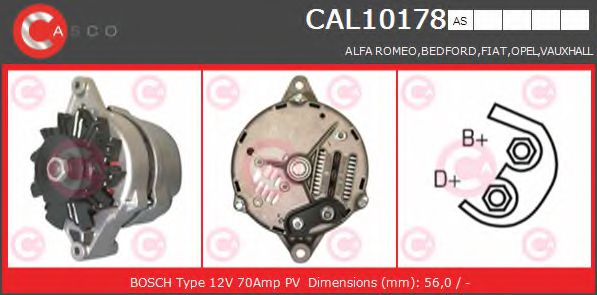 CASCO CAL10178AS Генератор для OPEL CORSA A (Опель Cорса а) CASCO CAL10178AS Генератор для OPEL CORSA A (Опель Cорса а)