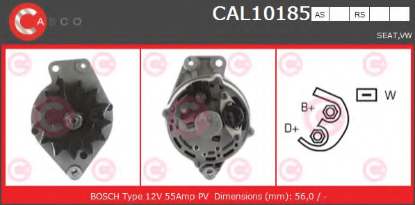 CASCO CAL10185RS Генератор для VOLKSWAGEN POLO (Фольксваген Поло) CASCO CAL10185RS Генератор для VOLKSWAGEN POLO (Фольксваген Поло)